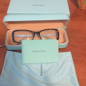 Tiffany & Co. tortoise rectangle eyeglass frames